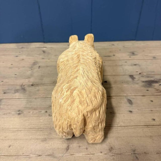 Vintage Wooden Carved Bear For Sale - Image 10 of 12