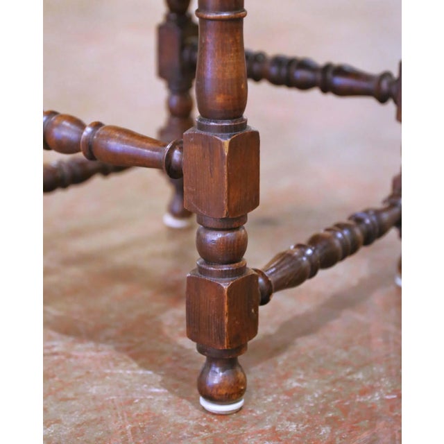19th Century Spanish Oak Dining Chairs With Leather, Set of 8 For Sale - Image 11 of 14
