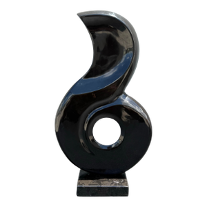 Vintage Abstract Stone Sculpture on Stone Base