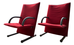 Vintage T-Line Armchairs by Burkhard Vogtherr for Arflex, 1980s, Set of 2