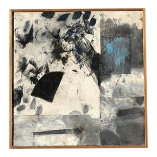 Vintage Boho Original Mixed Media Oil Painting on Canvas For Sale