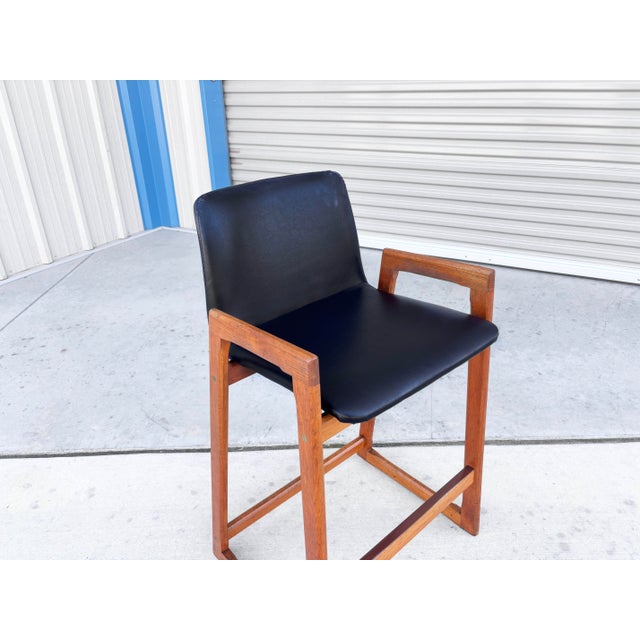 1960s Danish Modern Teak Barstool Set of 4 For Sale - Image 11 of 12