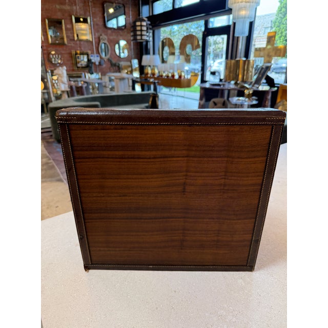 Vintage Gucci Leather and Wood Bar Box / Bottle Case For Sale - Image 11 of 12