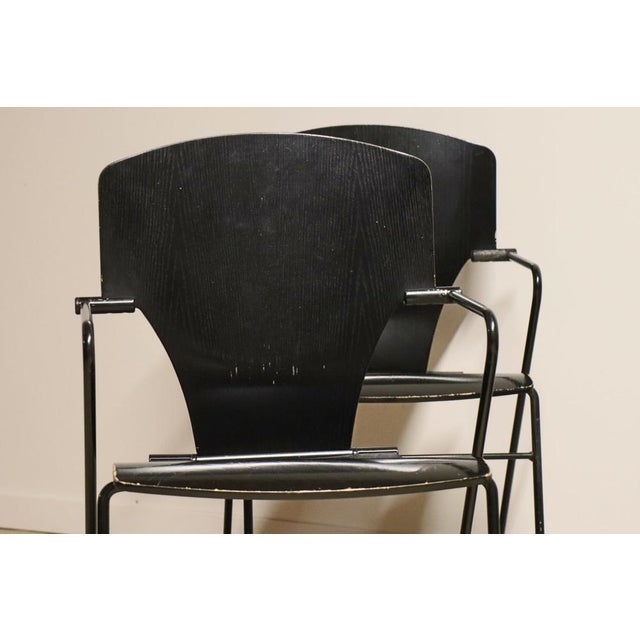 Black Minimalist Egoa 300 Chairs by Josep Mora, 1980s, Set of 6 For Sale - Image 8 of 18