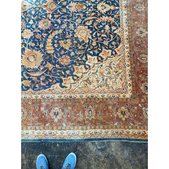1970s Old Persian Tabriz Area Rug 10 X 15 For Sale - Image 11 of 12