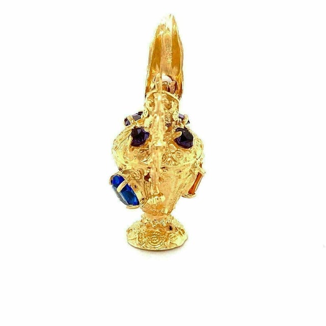 Contemporary Amethyst & Sapphire 14k Yellow Gold Water Jug Charm Pendant For Sale - Image 3 of 8