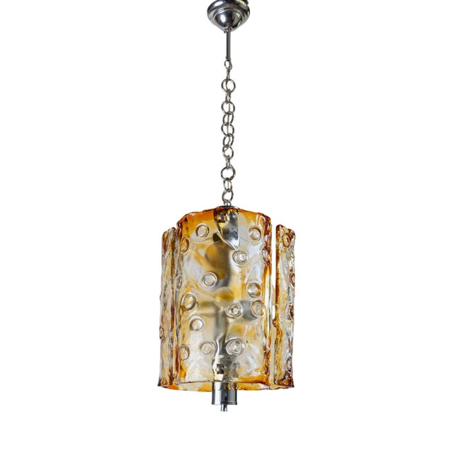 Large Vintage Murano Glass Ceiling Lamp by Toni Zuccheri for Mazzega, Italy, 1970s For Sale