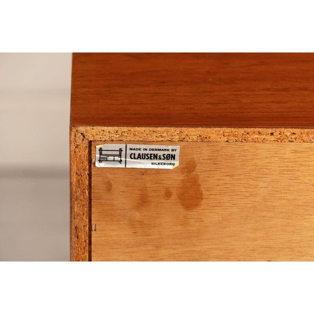 Mid-Century Modern Danish Teak Low Sideboard with Sliding Doors from Clausen & Son, 1970s For Sale - Image 10 of 11