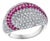 1 Carat Pink Sapphire and 4 Carat Diamond 18 Karat White Gold Ring, Estate For Sale