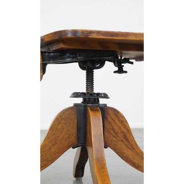 Late 19th Century English Office Chair with Tilting Backrest and Height Adjustment For Sale - Image 15 of 16