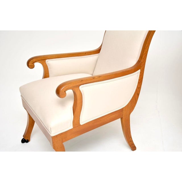 Antique Neo-Classical Swedish Elm Chairs, 1890s, Set of 2 For Sale - Image 9 of 14
