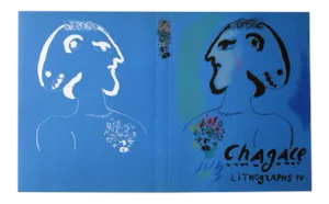 Marc Chagall Stone Lithograph 4 Book Cover/Print, Holiday Sale