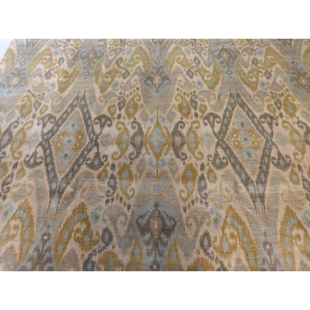 Hand Knotted Rug of Ikat Design in Soft Color Palette. For Sale - Image 4 of 18