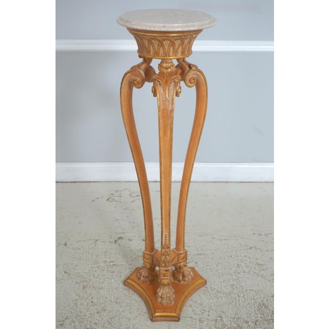 Age: Approx: 20 Years Old Details: Carved Paw Feet Nice Carved Details Quality Construction Gold Accents On Antique Wash...