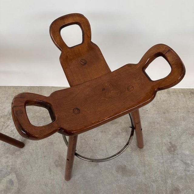 Vintage Bar Stool in Wood in the style of Sergio Rodrigues For Sale - Image 12 of 14