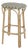 Ballito 30 in. Seat Height Oval Rattan Bar Stool with Footrest, French White, Yellow & Brown For Sale