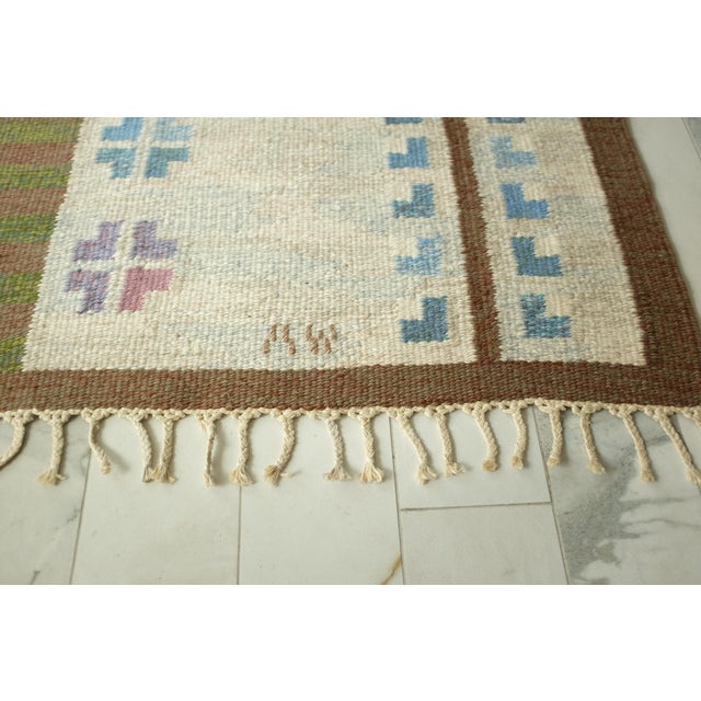 Vintage Kilim Rug Designed by Alice Wallebäck For Sale - Image 4 of 9