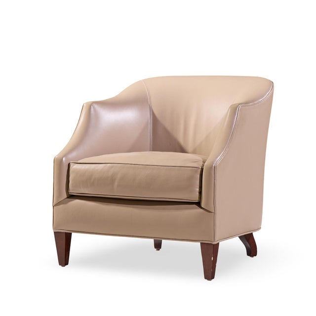 Contemporary Thomas Pheasant for Baker Furniture Leather Lounge Chair For Sale - Image 3 of 10