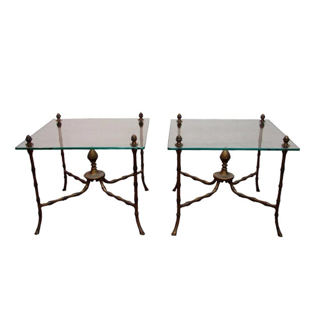 1960s 1960s Vintage Italian Faux Bamboo Side Tables - a Pair For Sale - Image 5 of 5