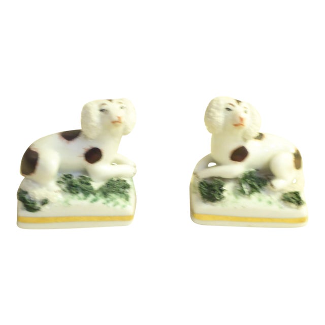 19th Century English Staffordshire Ceramic Cocker Spaniels - a Pair For Sale