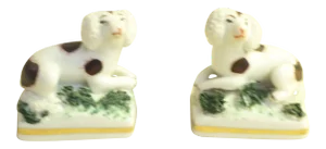 19th Century English Staffordshire Ceramic Cocker Spaniels - a Pair
