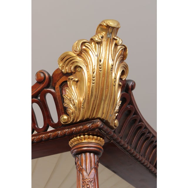 Maitland Smith George III Style King Size Mahogany Tester Canopy Bed For Sale - Image 17 of 18