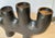 Modern Brutalist Style Black Metal 4 Pillar Candle Holder For Sale - Image 4 of 5