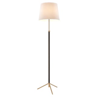 White and Brass Pie De Salón G3 Floor Lamp by Jaume Sans For Sale