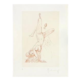 Claes Oldenburg, Woman Hanging in the Imitation of a Soft Fan (Edition B), Hand Signed Etching, 1976 For Sale