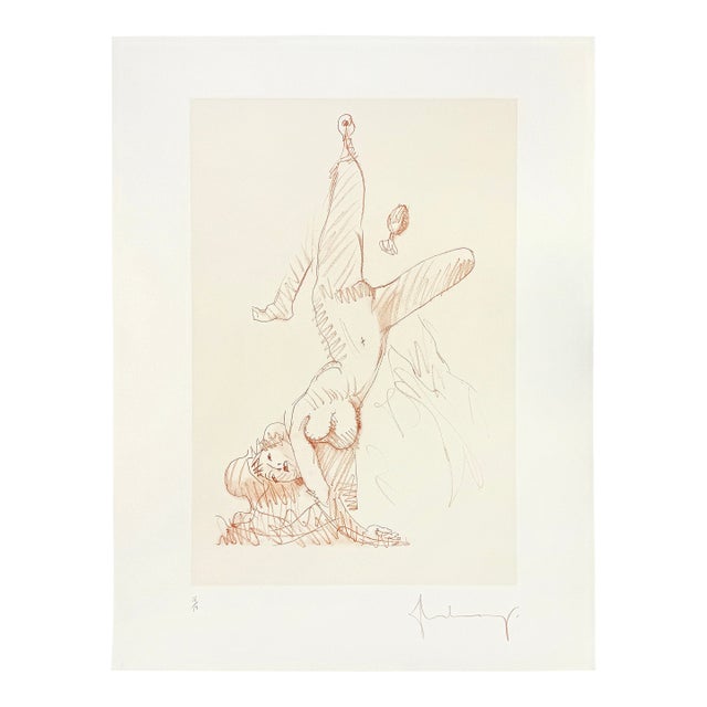Claes Oldenburg, Woman Hanging in the Imitation of a Soft Fan (Edition B), Hand Signed Etching, 1976 For Sale
