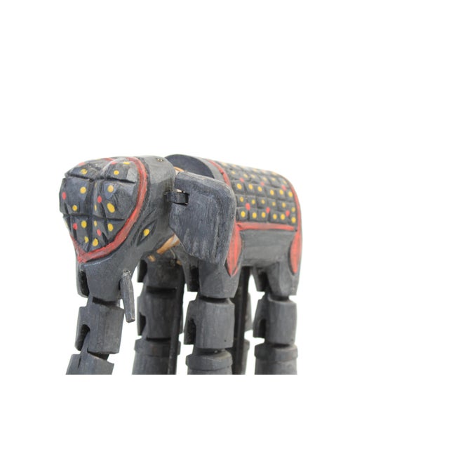 Wood Majestic Elephant Puppet Style in Blue For Sale - Image 7 of 11