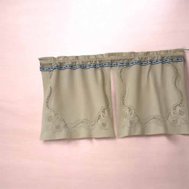 Beige Bistro Curtains 15x15 Set of 2 Panels For Sale - Image 4 of 6