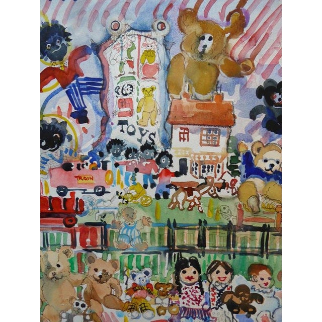 Daphne Beak Alexander, Toy Town, 1993, Watercolor For Sale - Image 13 of 14