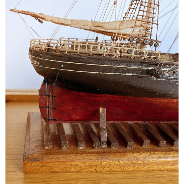 English 1870 Cutty Sark Clipper Hand-Crafted Model Encased in Wood, Glass 1970s For Sale - Image 13 of 18