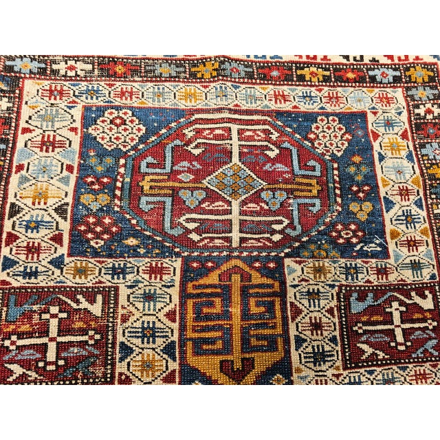 Antique Caucasian Shirvan Area Rug, Handwoven Wool, Geometric Medallion, 3' x 5' For Sale - Image 13 of 17