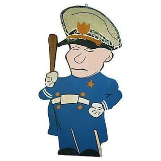 Vintage Hand-Painted Bobby Policeman Sign For Sale