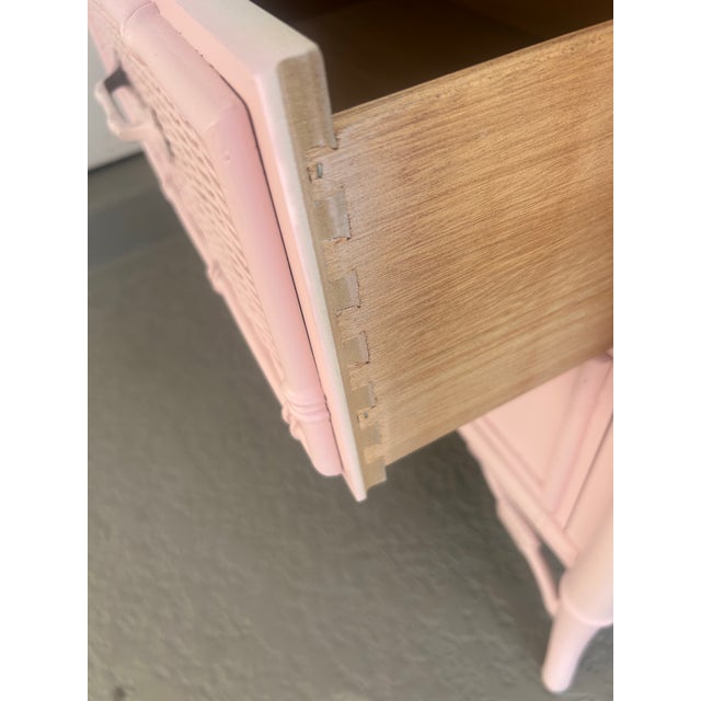 Late 20th Century Stanley Furniture Pink Faux Bamboo Style Nightstand For Sale In Naples, FL - Image 6 of 8