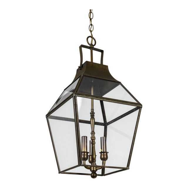 Vintage Geometric Brass Finished Lantern Pendant Light ...