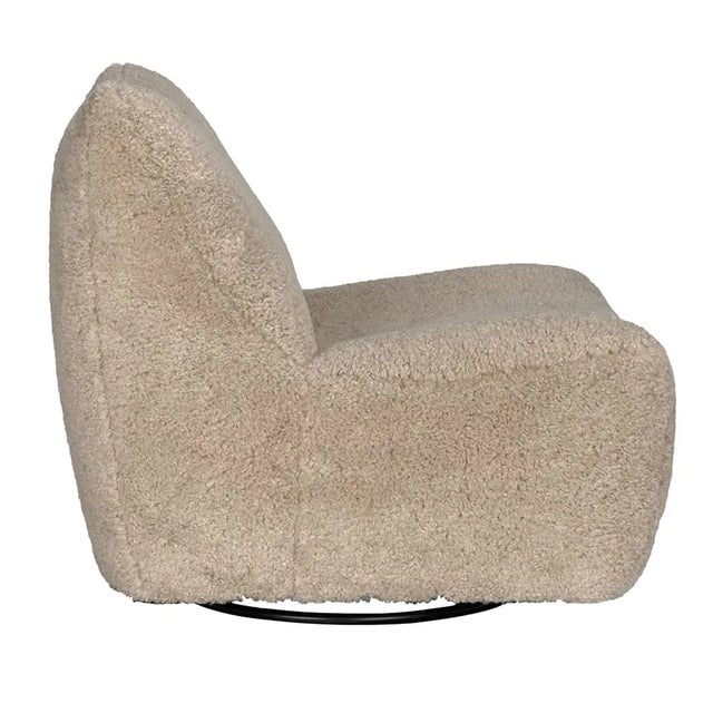 Mid-Century Modern NOIR Mcclain Swivel Chair, Camel Fabric For Sale - Image 3 of 5