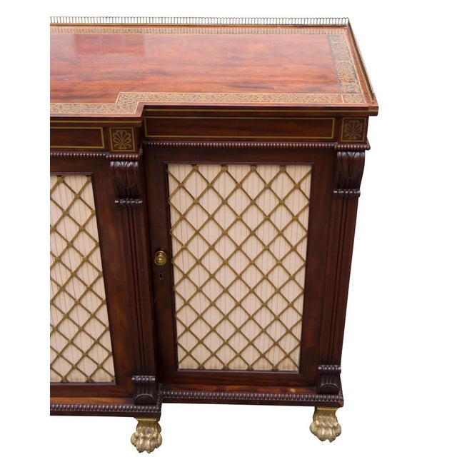 Wood Regency Mahogany and Brass Inlaid Credenza From Westport House, Ireland For Sale - Image 7 of 18