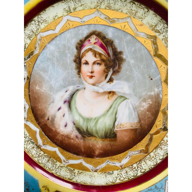 Late 19th Century Antique Royal Vienna Fischer & Mieg Pirkenhammer Countess Potocka Cabinet Plate For Sale - Image 6 of 9