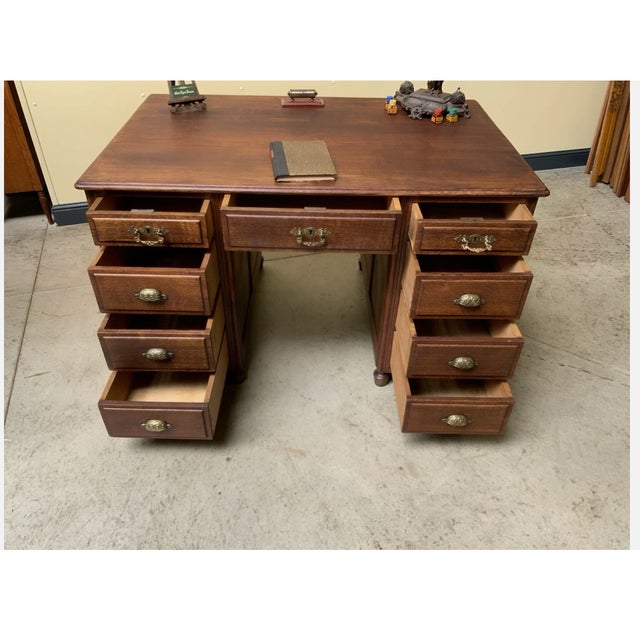 Antique Art Nouveau Freestanding Desk, 1915 For Sale - Image 3 of 12