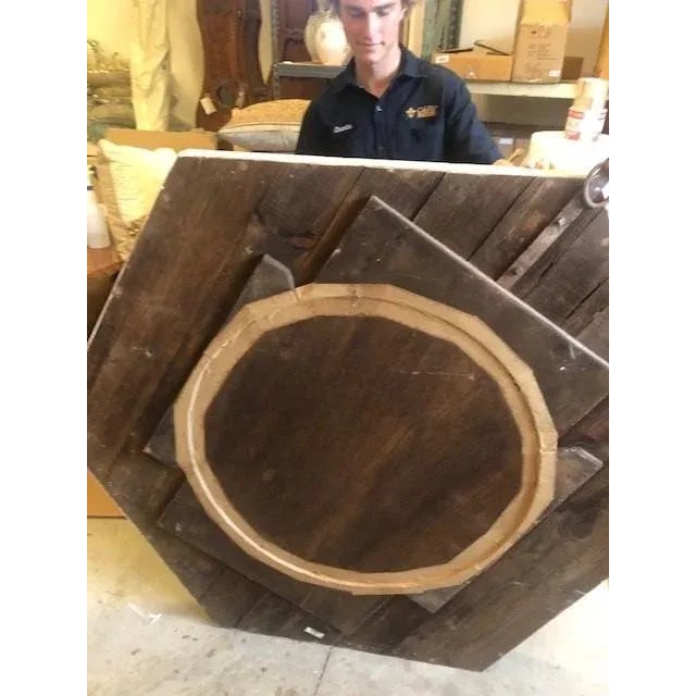 19th Century Pentagonal Signal Mirror in Weathered Antique Frame For Sale In San Diego - Image 6 of 10