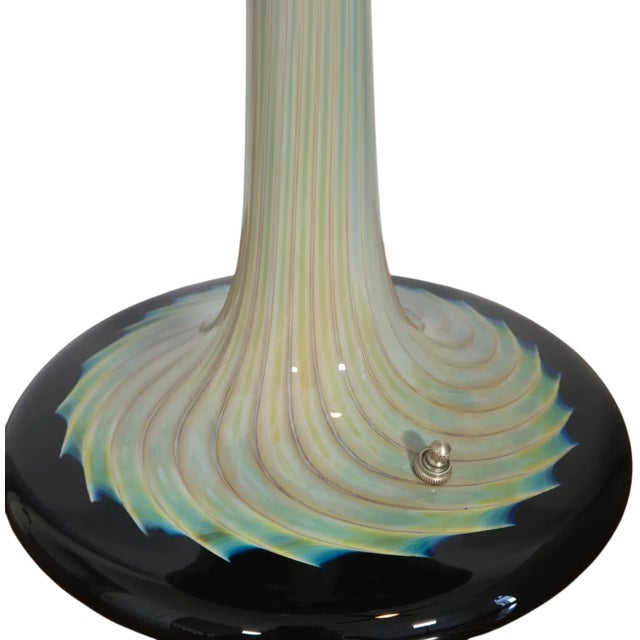 Late 20th Century Joseph Clearman Signed Blown Glass Art Nouveau Style Table Lamp, Swallowtail Studio For Sale - Image 12 of 18