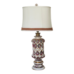 Antique Italian Cantagalli Daliso Lustro Handpainted Lamp