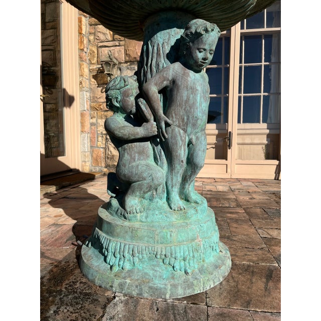 Early 20th Century Monumental Bronze Garden Fountain For Sale - Image 12 of 18