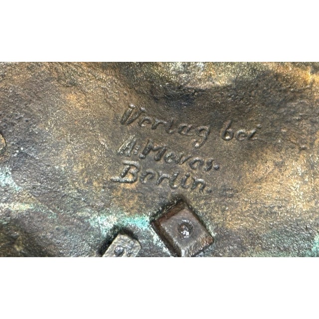 Pair Antique Bronze Patinated Cast Iron Ornate Figural Dog German Candelabras For Sale - Image 11 of 17