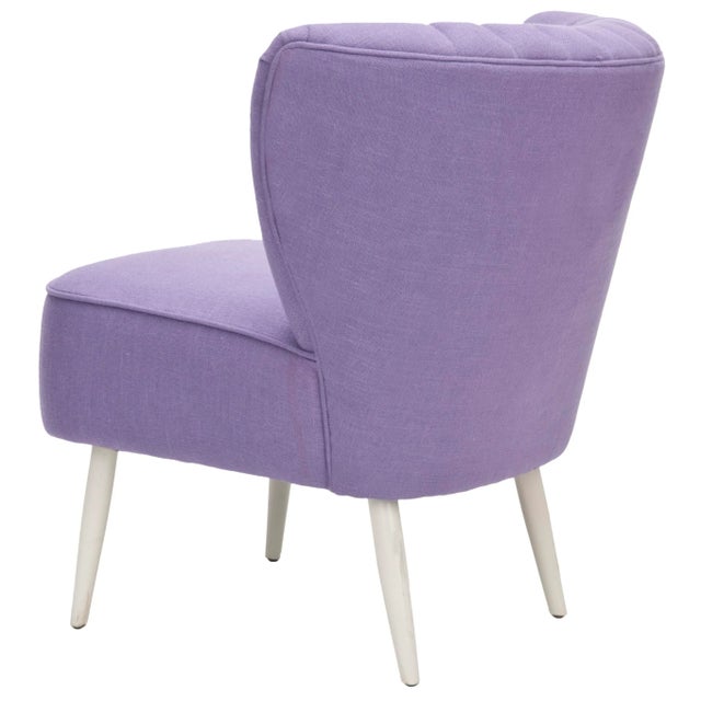 Modern Accent Chair, Lavender & Eggshell For Sale - Image 3 of 6
