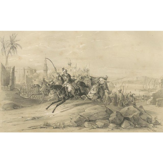 Egyptian Cavalry Battle Scene, 1846, Paper For Sale - Image 4 of 10
