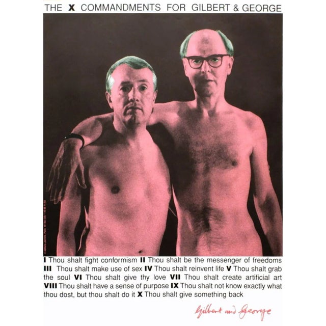 GILBERT & GEORGE THE X COMMANDMENTS 2007 original lithograph poster on matt poster paper signed in the plate in mint...